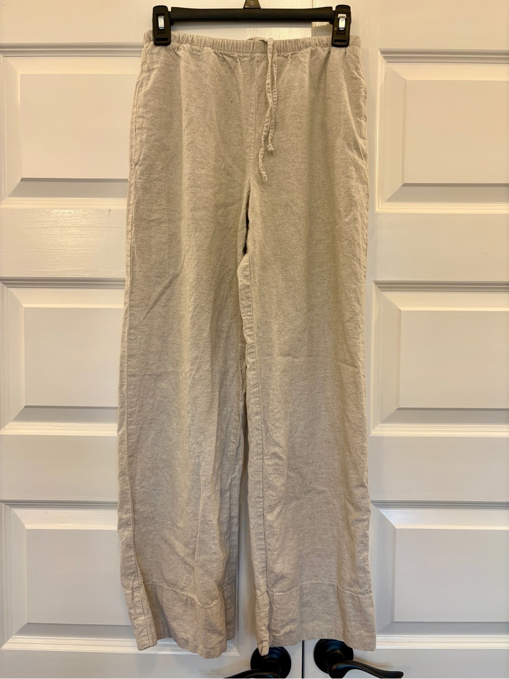GAP Beige Linen-Blend Drawstring Chinos